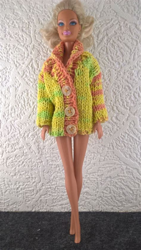 Multi coloured jacket for Barbie. Yellow orange and green coat | Etsy | Barbie clothes, Fashion