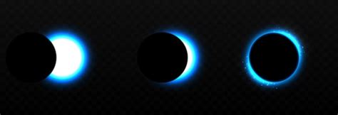 Premium Vector Vector Blue Eclipse Different Phases Of The Png