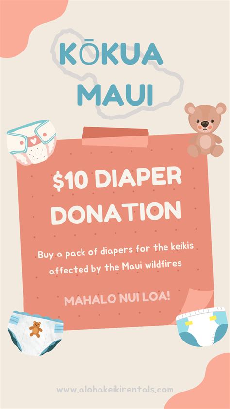 Diaper Donation For Maui Aloha Keiki Rentals