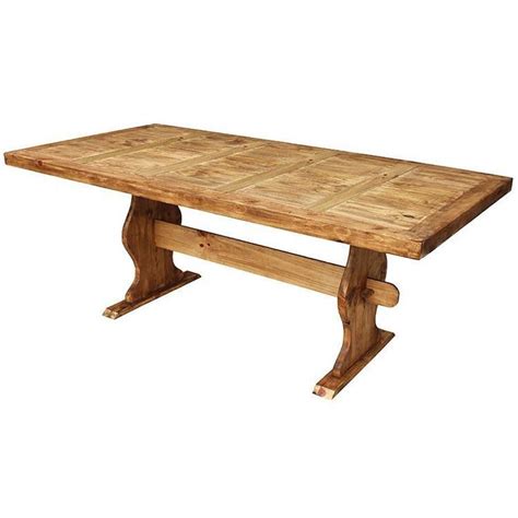 Rustic Pine Collection Trestle Dining Table Mes01 Rustic Trestle