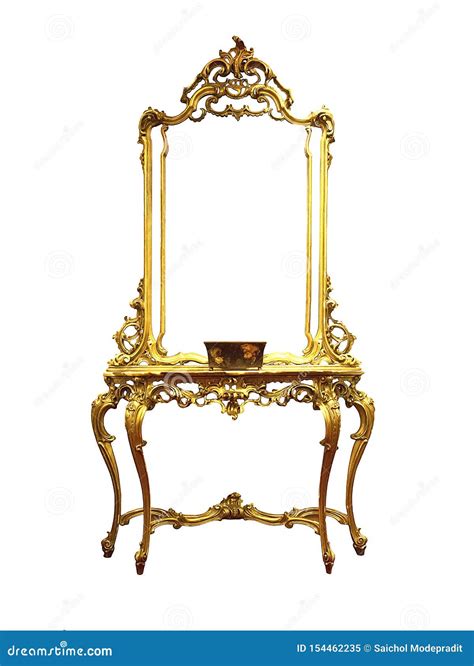 Dressing Tablesbeautiful Classic Golden Commode Isolated On White