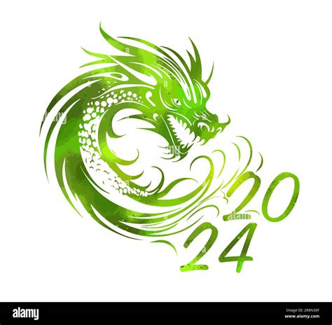 Symbol Of Happy Chinese New Year 2024 Green Dragon Symbol Of 2024