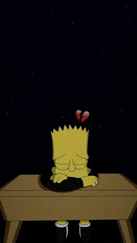 Download Cute Sad Bart Simpson Wallpaper