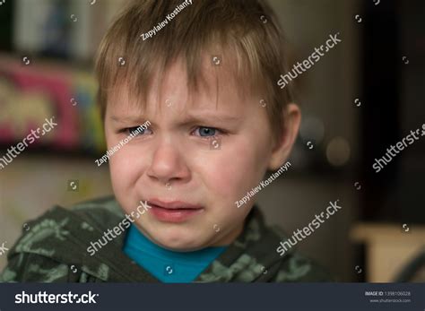 Little Boy Crying Close Childrens Grief Stock Photo 1398106028