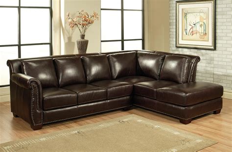 Dark Brown Leather Sectional Living Room Ideas Collection Des Idées