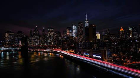 New York City Wallpaper 4k Night Cityscape City Lights Timelapse