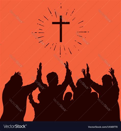 Silhouette Of Praying People Royalty Free Vector Image