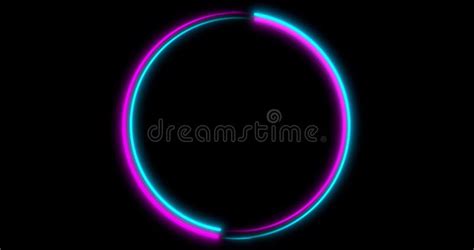 Neon Circle Background With Led Frame Screens Fluorescent Abstract