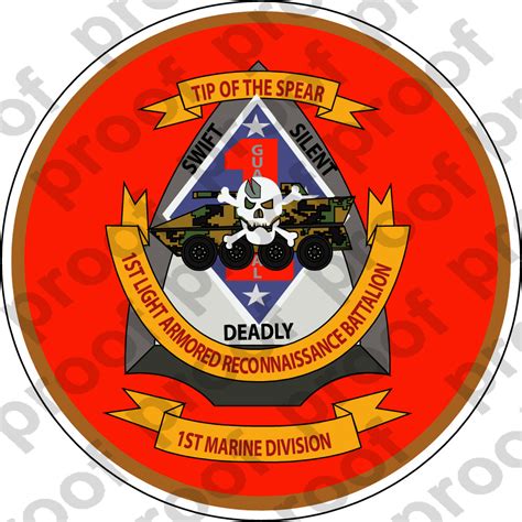 Sticker Usmc Unit 1st Light Armor Recon Battalion Ooo Lisc20187 Mc