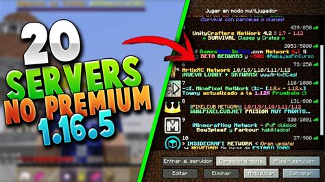 Top 20 Mejores Servers De Minecraft 1165 No Premium Youtube