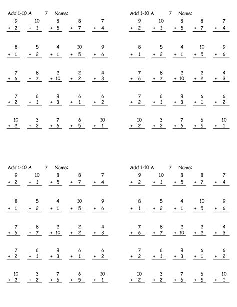 Math Sheets Printable