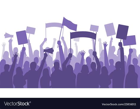 Activists Protest Political Riot Sign Banners Vector Image