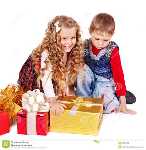 Children's day is around and my search of best gift for daughter and her friends has begin. Kids With Christmas Gift Box. Royalty Free Stock Images ...
