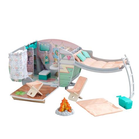 Kidkraft Vintage Luxe Dolly Wooden Camper With Images American Girl Doll Accessories