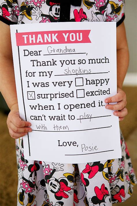 6 Best Images Of Cute Thank You Notes Printable Printable Birthday