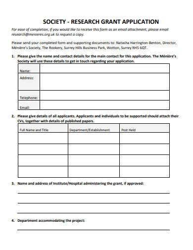 Free 10 Research Grant Application Templates In Pdf Ms Word