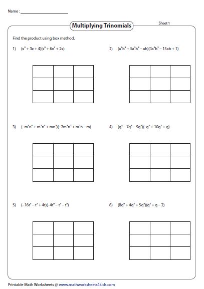 Practice Multiplying Polynomials Worksheet Answers - Worksheetpedia