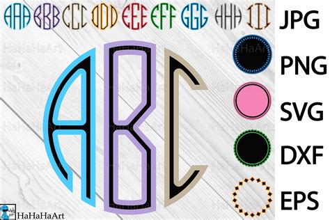 Circle Monogram Alphabet - Clip art / Cutting Files - 41c
