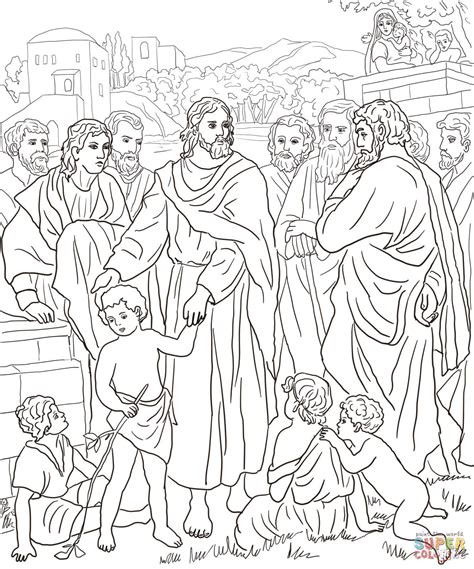 Jesus With Children Coloring Page Free Printable Coloring Pages