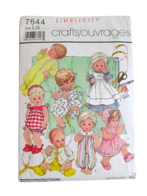 Simplicity Sewing Pattern Uncut Wardrobe Baby Doll Etsy