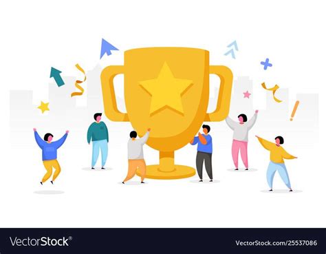 Business Team Success Achievement Concept Flat People Characters With