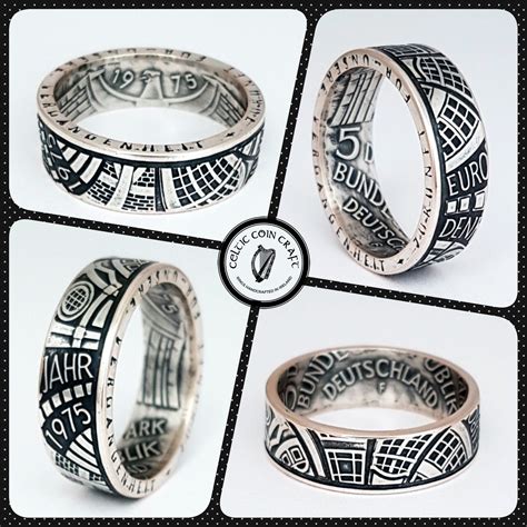 Couples in germany and the netherlands often do the opposite: 1975 Architectural German Coin Ring | Coin ring, German coins, Rings