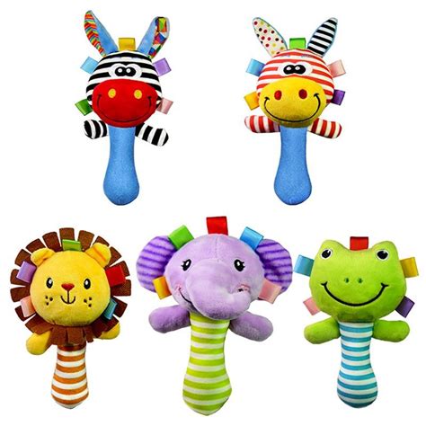 Cute Baby Rattles Animal Handbell For Kids Baby Education Learning Toys