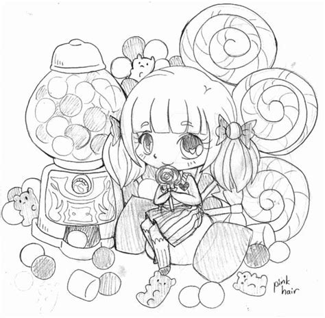 Anime Christmas Coloring Pages Fresh Candy Box Chibi Mission Sketch 2