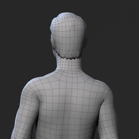 D Printed Animated Naked Old Man Rigged D Game Character Low Poly By