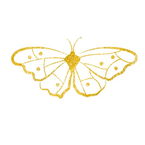 Gold Glitter Butterfly 26678452 Png