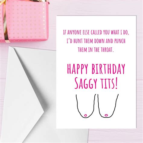 Happy Birthday Saggy Tits A5 Sister Mum Friend Birthday Card Funny Adult Humour Cards By