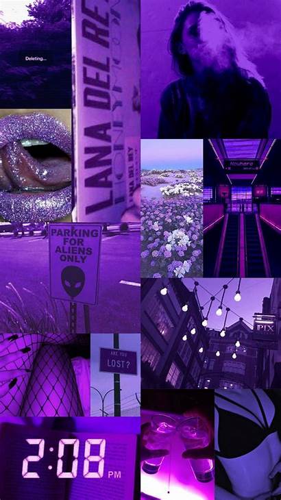 Aesthetic Wallpapers Collage Purple Background Desktop Phone
