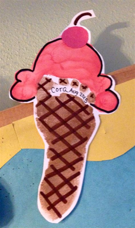 Ice Cream Footprint Baby Feet Crafts Baby Art Projects Clown Crafts