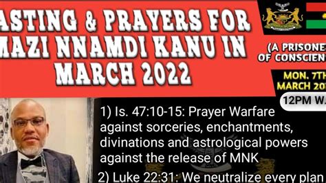 Live 7 3 2022 Fasting And Warfare Prayers For Mazi Nnamdi Kanu Pst