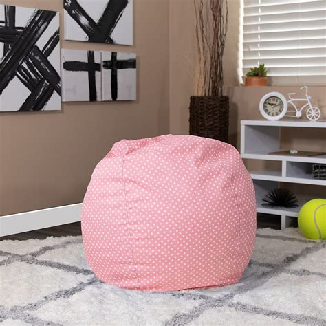 Flash Furniture Pink Dot Bean Bag Chair   The Home Depot  