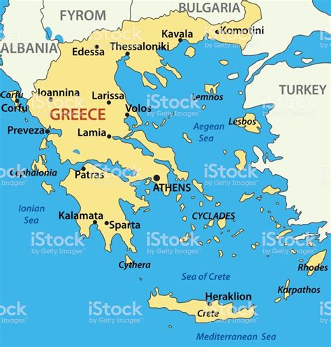 Mapa Politico De Grecia Ilustracao Do Vetor Ilustracao De Peloponnese