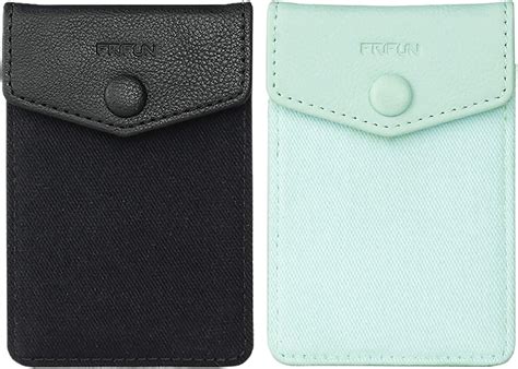 Frifun Card Holder For Back Of Phone With Snap Ultra Slim