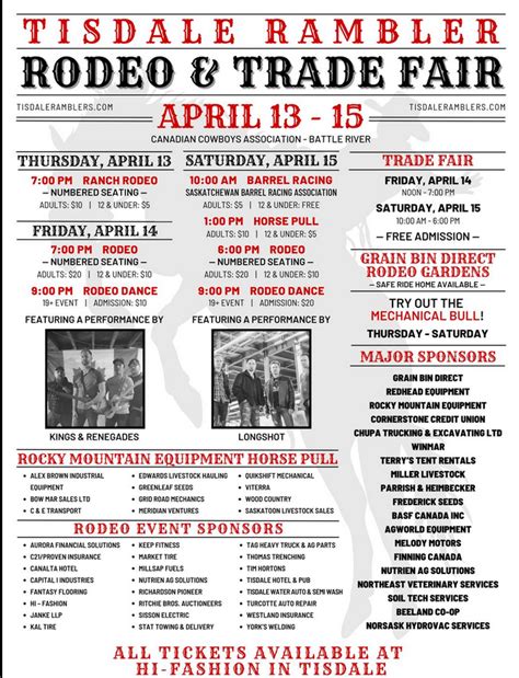 Get Ready For The Tisdale Rambler Rodeo And Trade Fair Battlefordsnow
