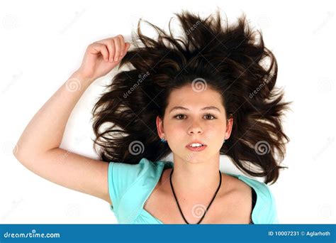 Lying Girl With Spread Hair Stock Image Image Of Lying Face 10007231