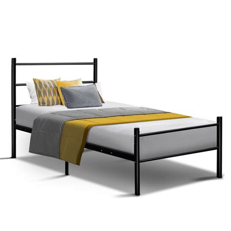 Son needed better bolts from hardware store to assemble. Artiss Metal King Single Bed Frame - Black