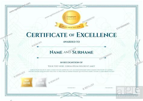 Certificate Of Appreciation Template With Gold Award Ribbon On Abstract