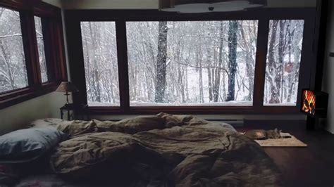 Cozy Cabin Winter With Blizzard Sound Deep Relaxation And Sleep