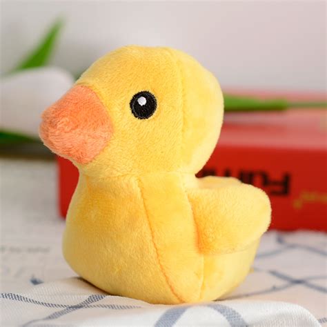 1pc Soft Plush Pet Dog Toy Cute Yellow Duck Squeaky Sound Toy For Small