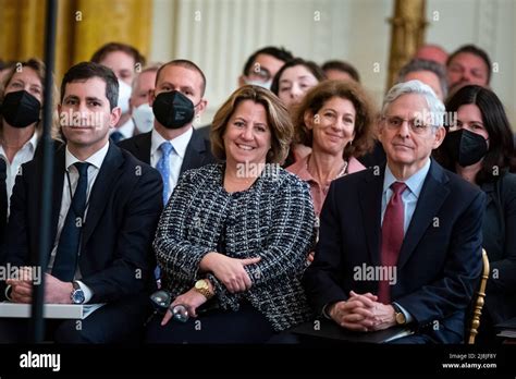 Lisa Monaco, deputy U.S. attorney general, center, and Merrick Garland