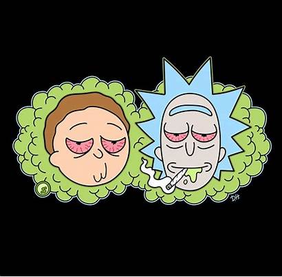 Morty Rick Stoner Wallpapers Weed Trippy Drawing