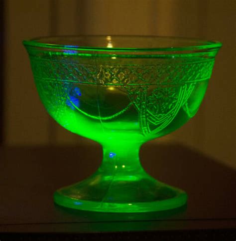 Uranium Vaseline Depression Glass Dessert Sherbert Sorbet Cup Dish