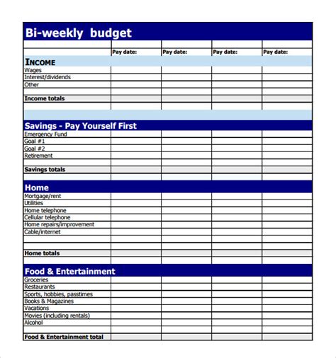 Weekly Budget Template Free Word Excel Pdf Formats Samples