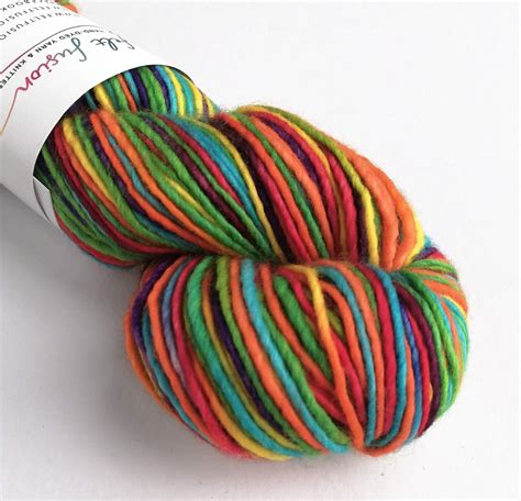 Hand Dyed Rainbow Worsted Weight Merino Wool Yarn Variegated Rainbow