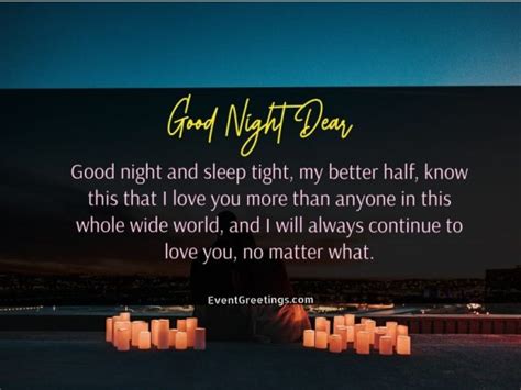 55 romantic good night messages for him with love