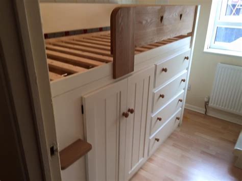 Take a look at our range. 4 Drawer cabin bed in bone white with solid oak features ...